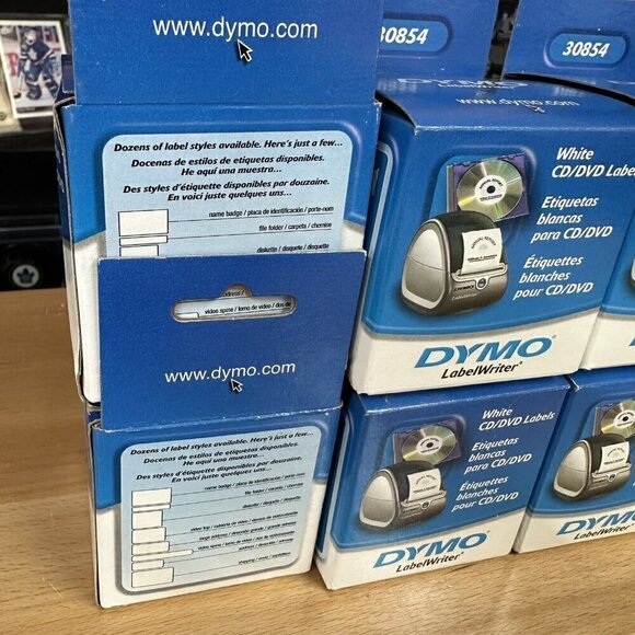 Lot Of 6 DYMO CD/DVD LABELS WHITE 30854 LABELWRITER 2-1/4" 57mm 320 SANFORD - Picture 3 of 4